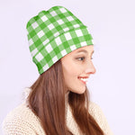 UFO Green And White Buffalo Check Print Beanie