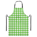 UFO Green And White Buffalo Check Print Bib Apron With Pocket