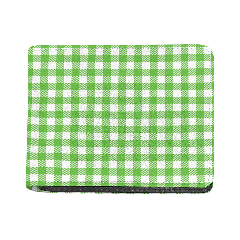 UFO Green And White Buffalo Check Print Bifold Wallet