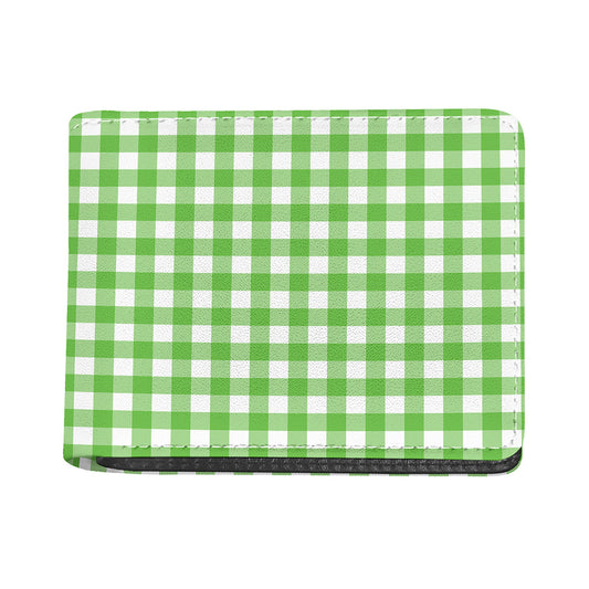 UFO Green And White Buffalo Check Print Bifold Wallet