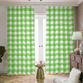 UFO Green And White Buffalo Check Print Dimout Pencil Pleat Curtains