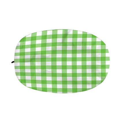 UFO Green And White Buffalo Check Print Car Side Mirror Covers