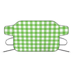 UFO Green And White Buffalo Check Print Car Windshield Snow Cover