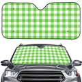 UFO Green And White Buffalo Check Print Car Windshield Sun Shade
