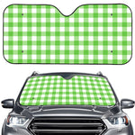 UFO Green And White Buffalo Check Print Car Windshield Sun Shade