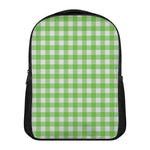 UFO Green And White Buffalo Check Print Casual Backpack