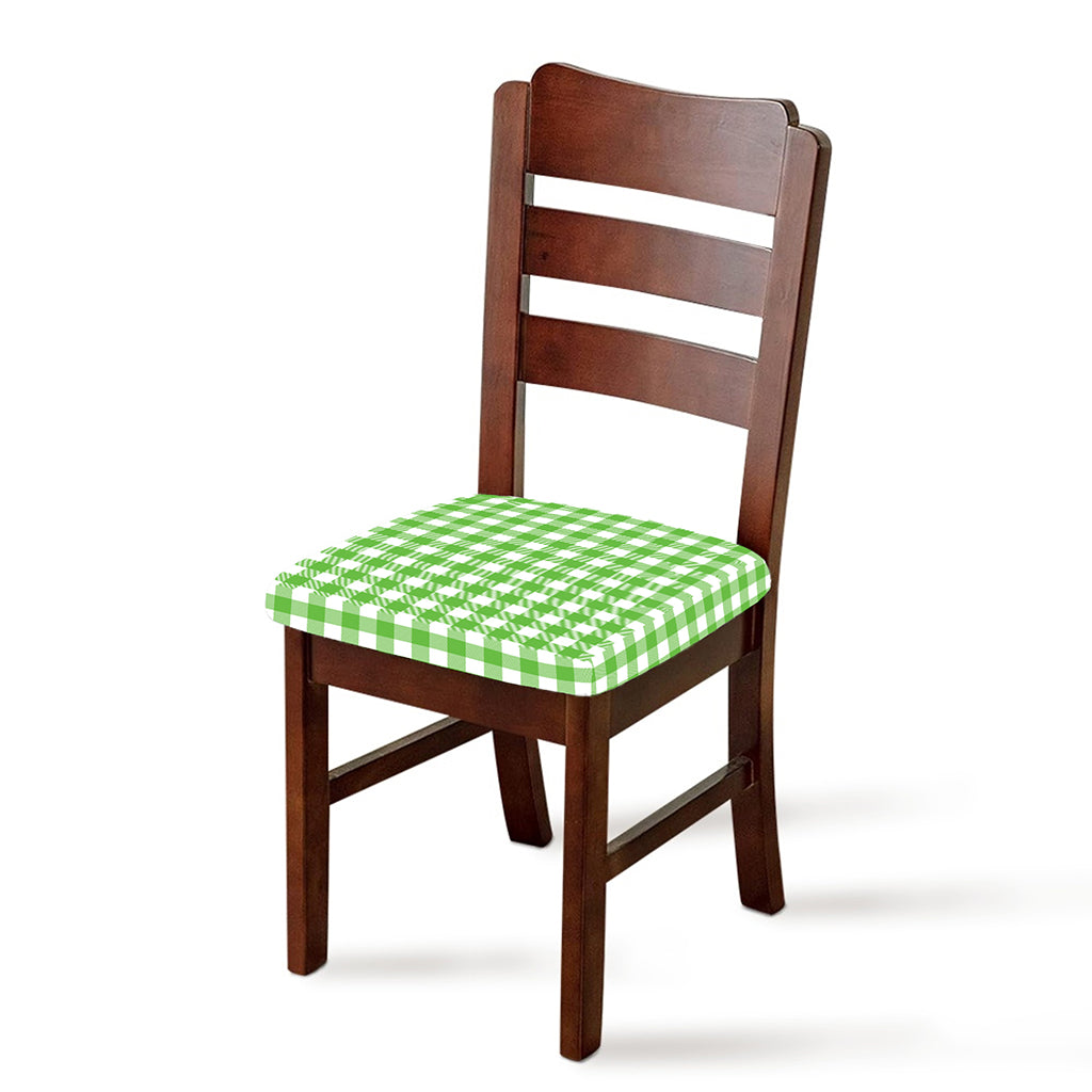 UFO Green And White Buffalo Check Print Chair Cushion Cover