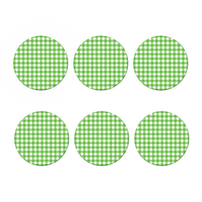 UFO Green And White Buffalo Check Print Coaster Set