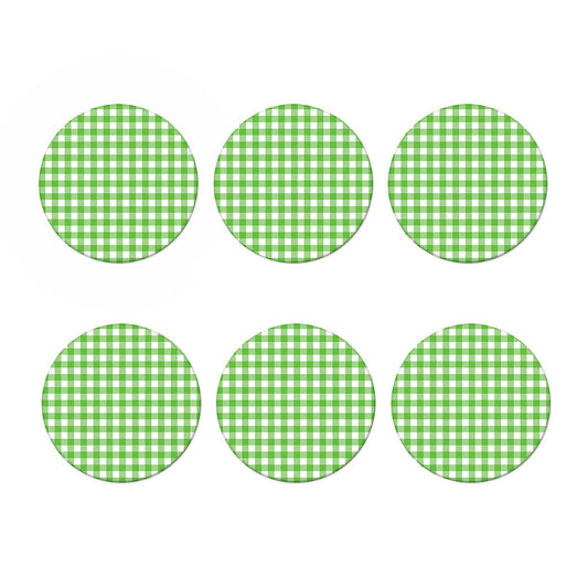 UFO Green And White Buffalo Check Print Coaster Set
