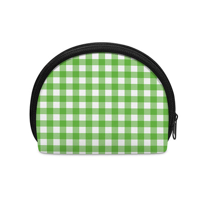 UFO Green And White Buffalo Check Print Coin Purse