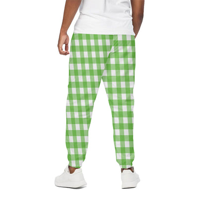 UFO Green And White Buffalo Check Print Cotton Pants