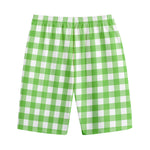 UFO Green And White Buffalo Check Print Cotton Shorts