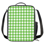 UFO Green And White Buffalo Check Print Crossbody Lunch Bag