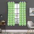 UFO Green And White Buffalo Check Print Grommet Curtain Panels