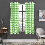 UFO Green And White Buffalo Check Print Curtain