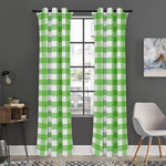 UFO Green And White Buffalo Check Print Curtain