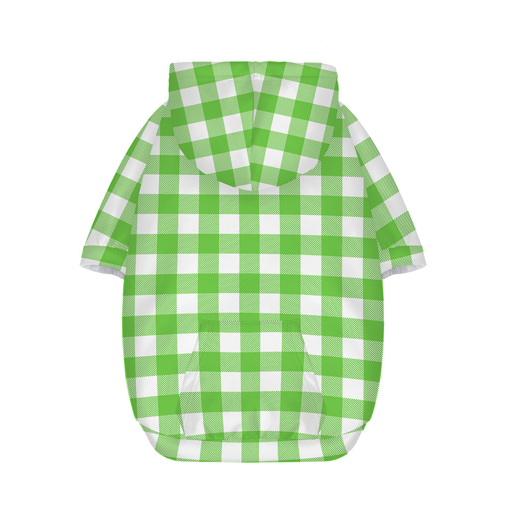 UFO Green And White Buffalo Check Print Dog Zip Up Hoodie