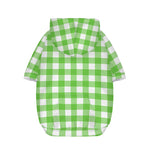 UFO Green And White Buffalo Check Print Dog Zip Up Hoodie
