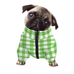 UFO Green And White Buffalo Check Print Dog Zip Up Jacket