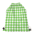 UFO Green And White Buffalo Check Print Drawstring Bag