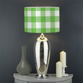 UFO Green And White Buffalo Check Print Drum Lamp Shade