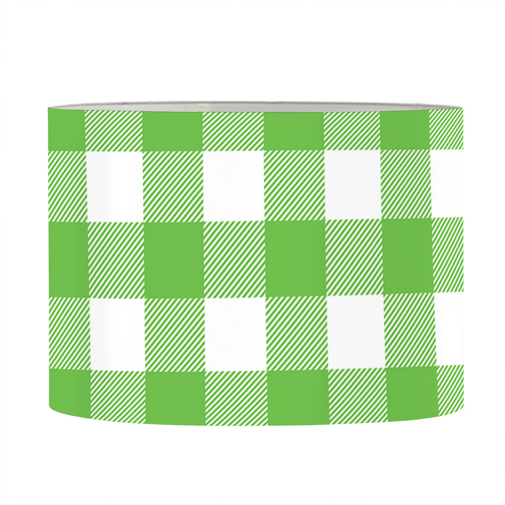 UFO Green And White Buffalo Check Print Drum Lamp Shade