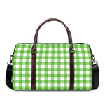 UFO Green And White Buffalo Check Print Duffle Bag