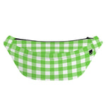 UFO Green And White Buffalo Check Print Fanny Pack
