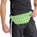 UFO Green And White Buffalo Check Print Fanny Pack
