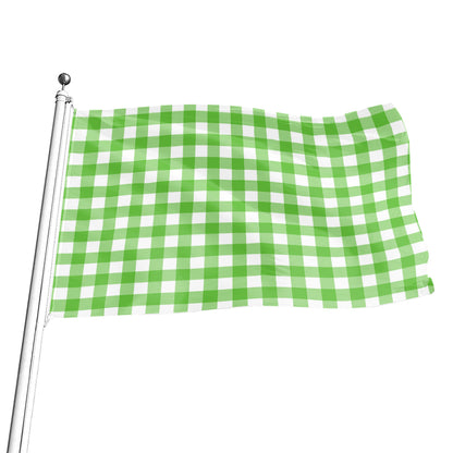 UFO Green And White Buffalo Check Print Flag