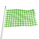 UFO Green And White Buffalo Check Print Flag