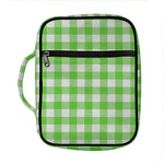 UFO Green And White Buffalo Check Print Front Pocket Bible Bag