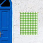 UFO Green And White Buffalo Check Print Garden Flag