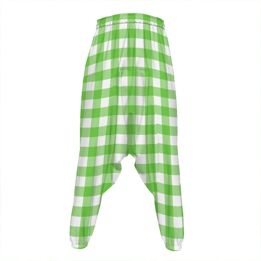 UFO Green And White Buffalo Check Print Hammer Pants