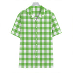 UFO Green And White Buffalo Check Print Hawaiian Shirt