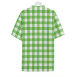 UFO Green And White Buffalo Check Print Hawaiian Shirt