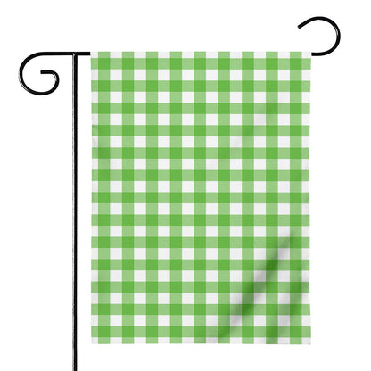 UFO Green And White Buffalo Check Print House Flag