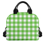 UFO Green And White Buffalo Check Print Insulated Lunch Bag