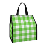 UFO Green And White Buffalo Check Print Insulated Lunch Tote