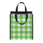 UFO Green And White Buffalo Check Print Insulated Lunch Tote