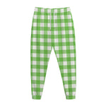 UFO Green And White Buffalo Check Print Jogger Pants