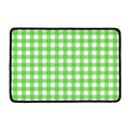 UFO Green And White Buffalo Check Print Kitchen Mat
