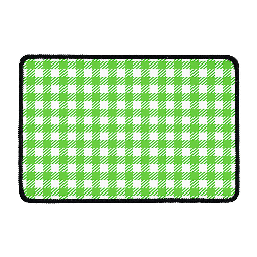 UFO Green And White Buffalo Check Print Kitchen Mat