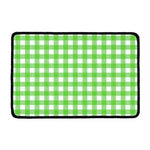 UFO Green And White Buffalo Check Print Kitchen Mat