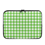 UFO Green And White Buffalo Check Print Laptop Sleeve
