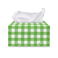 UFO Green And White Buffalo Check Print Leather Tissue Box Cover