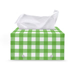 UFO Green And White Buffalo Check Print Leather Tissue Box Cover