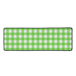 UFO Green And White Buffalo Check Print Long Kitchen Mat