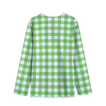 UFO Green And White Buffalo Check Print Long Sleeve Short Coat