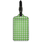 UFO Green And White Buffalo Check Print Luggage Tag